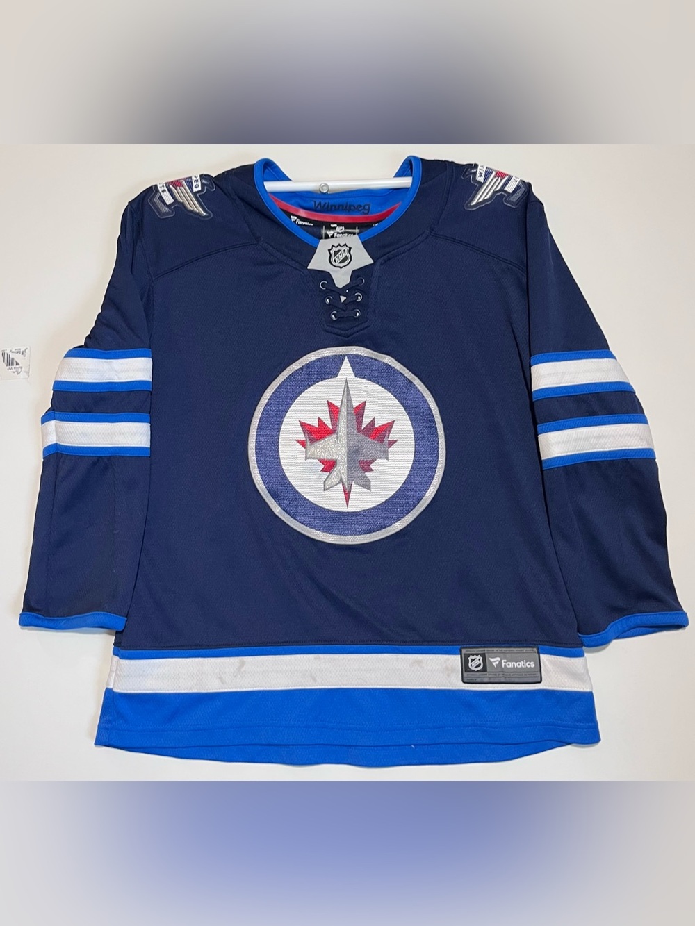Winnipeg Jets Fanatics Home Jersey Sz Youth L/xl